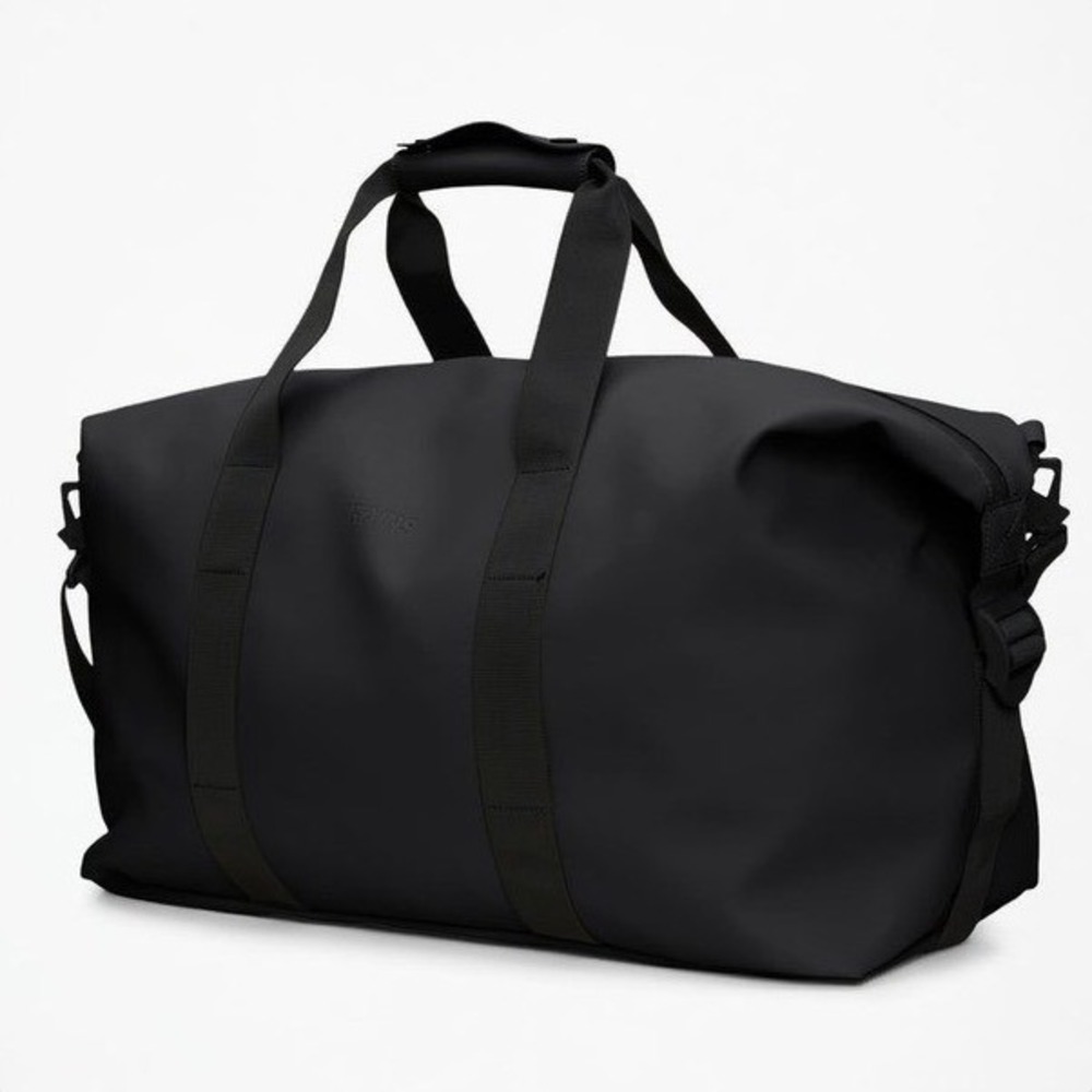 Rains Hilo Weekend Bag Black Waterproof PU Travel Duffle Unisex  Tech Fabric NEW